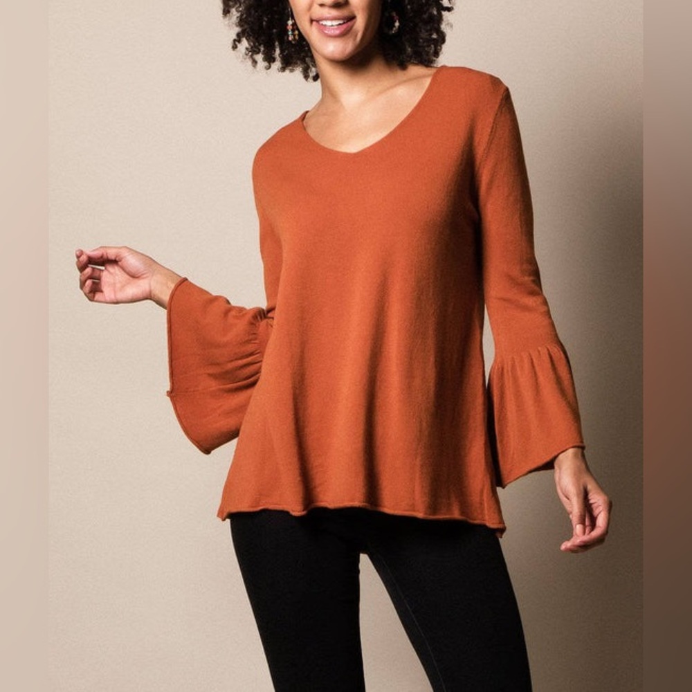 she + sky ruffle top size small